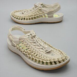 Keen Ladies 9.5 Uneek Mimosa Tan Cord Slip-on Water Sandals Hiking Bungee Shoes